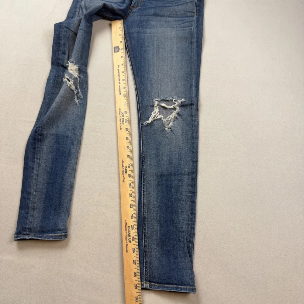 Rag & Bone Low Rise Ankle Skinny Distressed Blue Denim‎ Women's Size 28